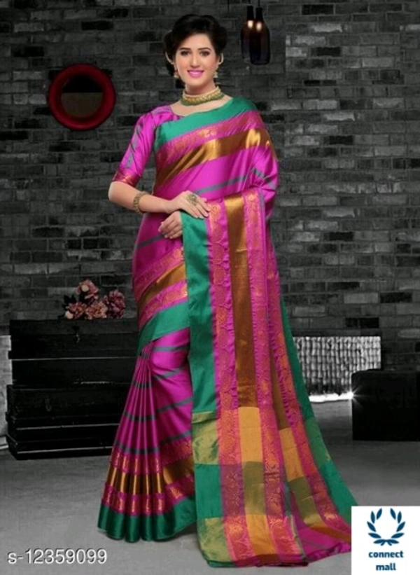 Attractive Soft Cotton Silk Saree - Size: Saree Length - 5.5 MtrBlouse Length - 0.8 Mtr, Soft Cotton Silk, Zari Work, pack of :1